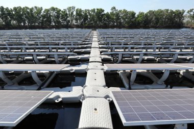 Walkway of Floating Solar PV System clipart