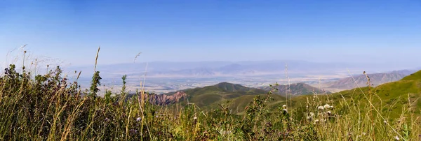 Panorama Valle Montañoso Verano Vista Aérea Una Fabulosa Vista Los — Foto de Stock