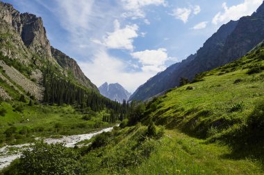 yaz dağ vadisi nin fotoğrafı. Muhteşem gün doğumu, muhteşem doğa, bahar, dağlarda yaz. Zam, turizm