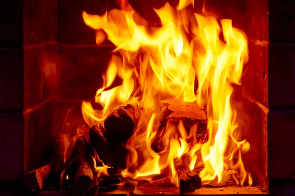 Papel Parede Com Fogo Brilhante Dentro Braseiro Chama Fogo Preparação — Fotografia de Stock