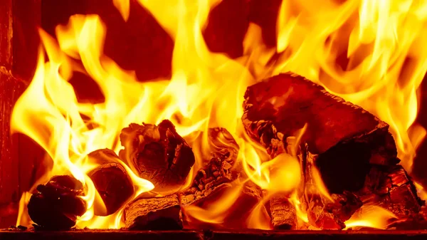 Papel Parede Com Fogo Brilhante Dentro Braseiro Chama Fogo Preparação — Fotografia de Stock