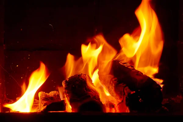 Brazier Içinde Parlak Bir Ateş Ile Duvar Kağıdı Ateş Ateşi — Stok fotoğraf