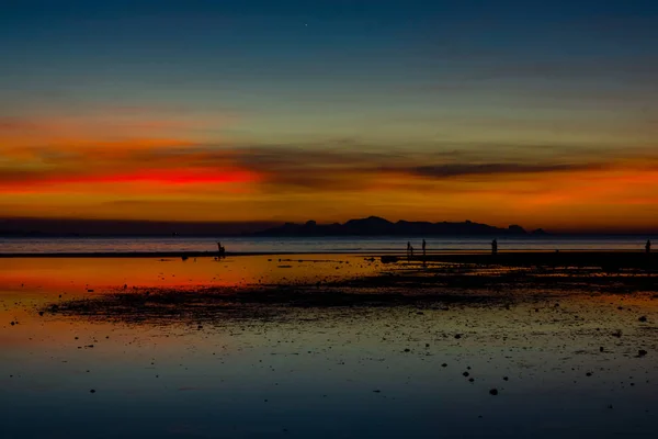 Crépuscule Ciel Soirée Lumière Jour Marée Basse Mer Scène Regardez — Photo