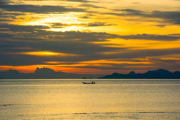 Beautiful Island Seaside View Evening Time Wonderful Twilight Sky — Photo