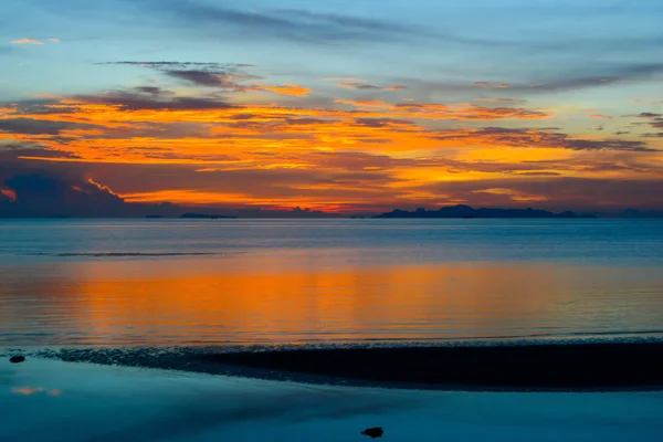 Beautiful Island Seaside View Evening Time Wonderful Twilight Sky — Photo