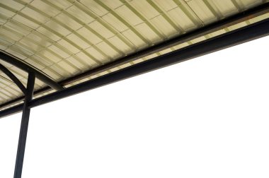 Metal çatı çelik Modern tarzı House, izole beyaz arka planda yapısını