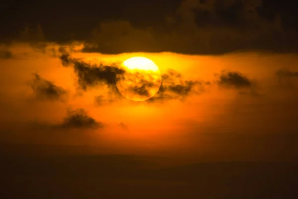 Evening Sky Sundown Black Cloud Wonderful Twilight — Stock Photo, Image