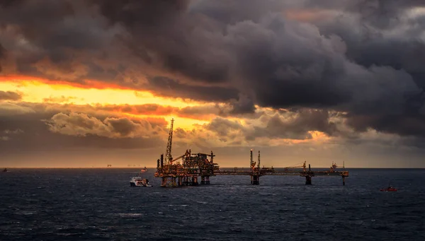 Olie Gas Platform Noordzee — Stockfoto