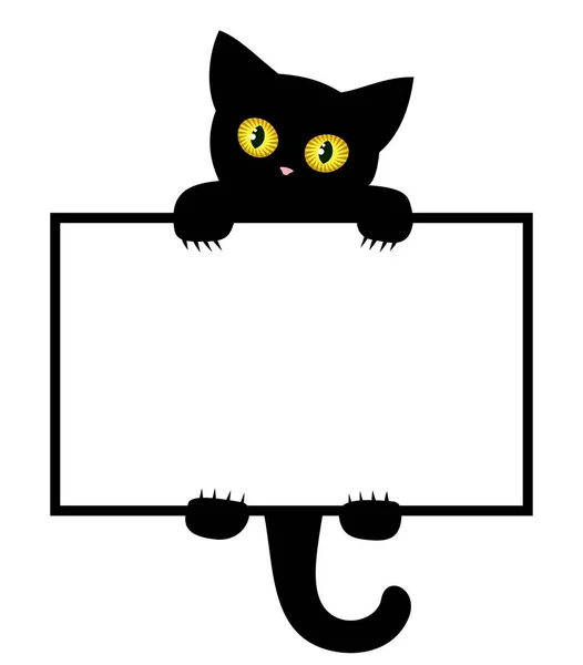 黒い子猫とフレーム — ストックベクタ