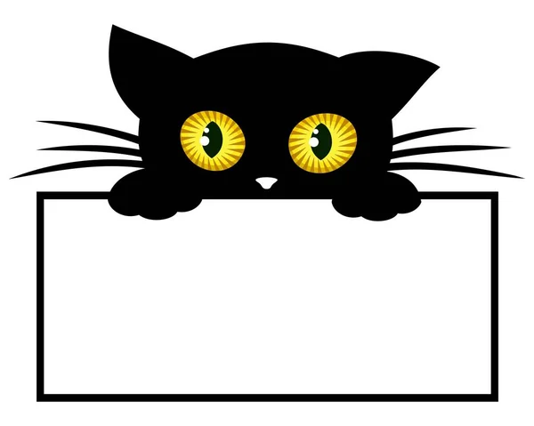 Rám Černou Kotě Domácí — Stockový vektor