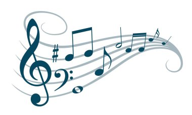 Müzik notlar ile sembol.