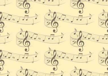 Sorunsuz bir arka plan ile müzik notlar.