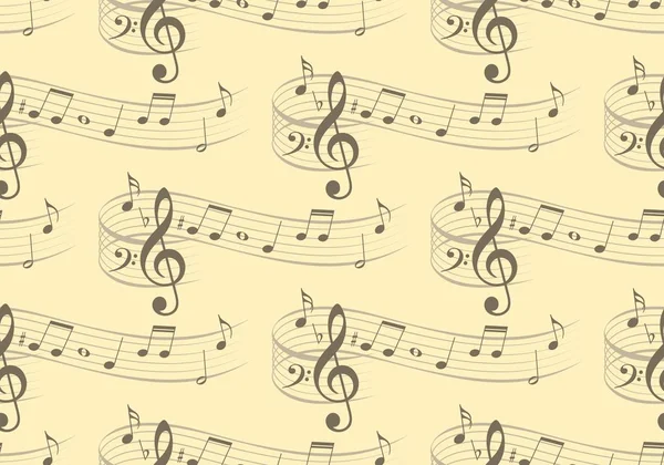 Fondo Sin Fisuras Con Notas Musicales — Vector de stock