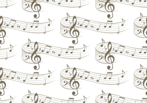 A seamless background with music notes.