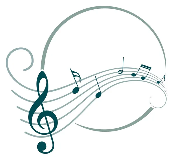 Marco Con Notas Musicales — Vector de stock