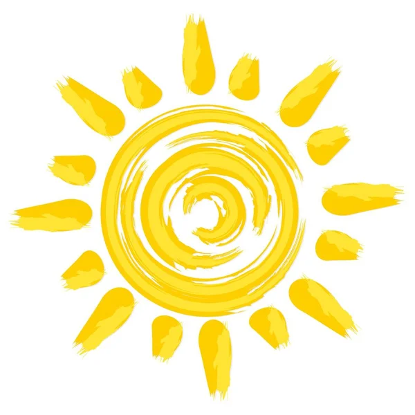 梁と明るい夏の太陽のシンボル — ストックベクタ