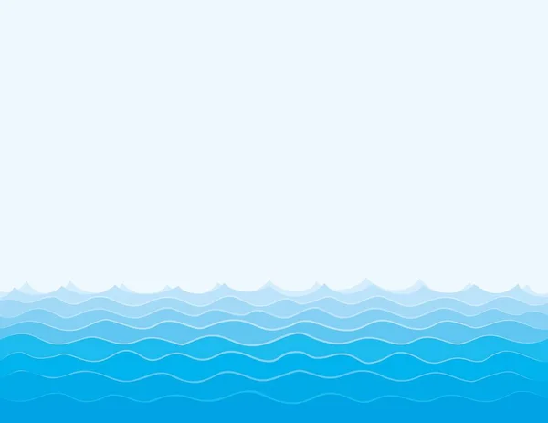 Horizonte Marino Con Grandes Olas — Vector de stock