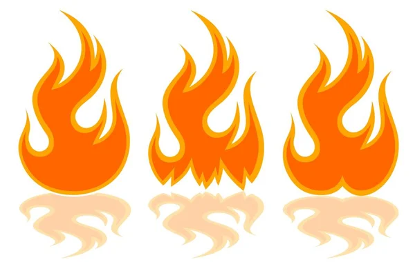 炎のシンボルのセット — ストックベクタ