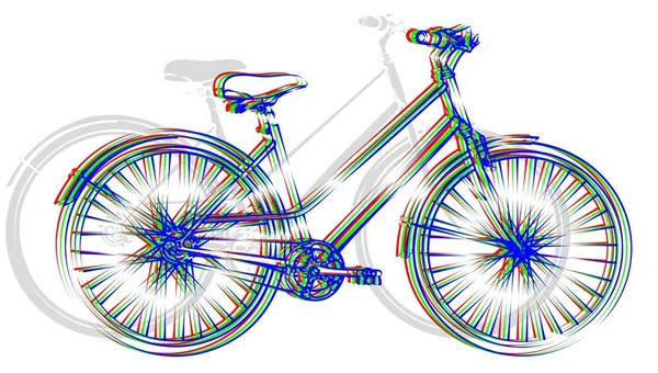 彩色运动自行车的素描 — 图库矢量图片