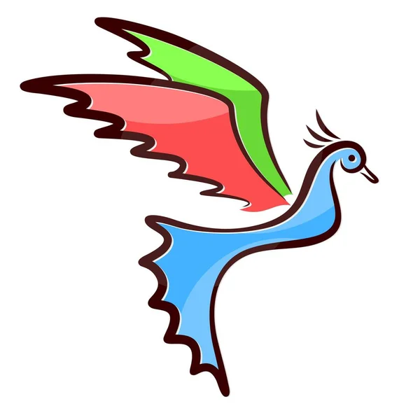 Символ Цветной Летающей Птицы — стоковый вектор