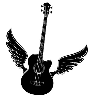 Kanatları ile bas gitar çeşitli kroki.