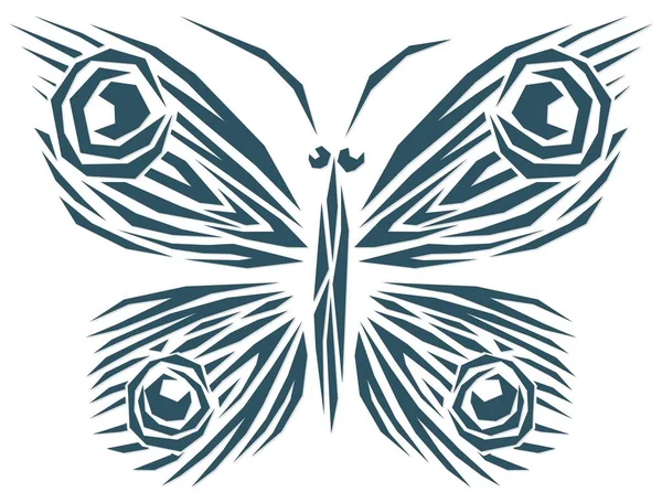 Ein Symbol Für Den Blau Stilisierten Schmetterling — Stockvektor