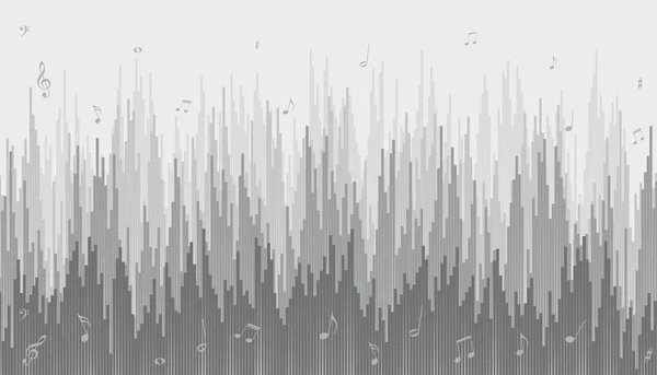 Fondo Con Una Escala Sonido Notas — Vector de stock