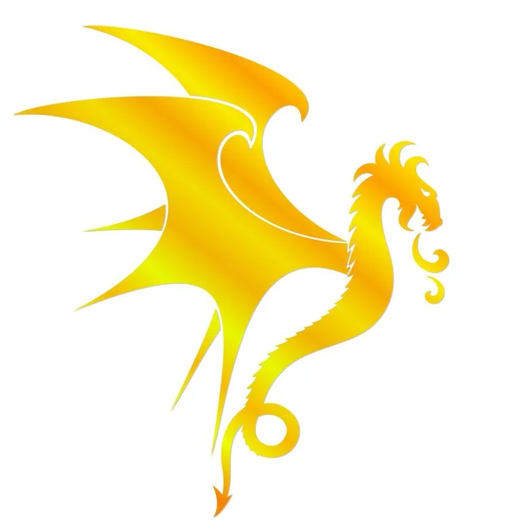 Símbolo Dragão Estilizado Com Asas — Fotografia de Stock