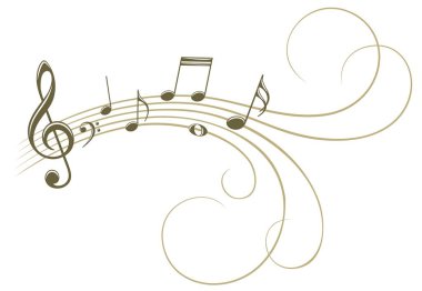 Müzik notlar ile sembol.