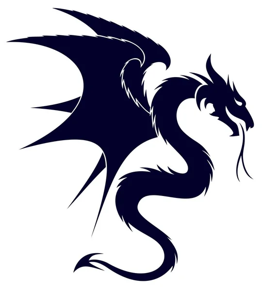 Символ Стилізованого Дракона Крилами — стоковий вектор