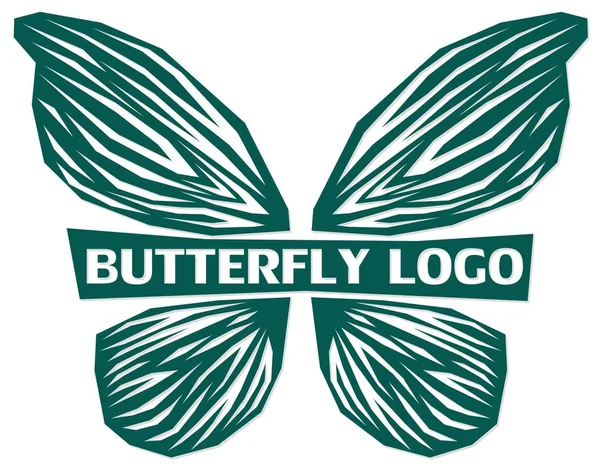 Simbol Fluturelui Stilizat Verde — Vector de stoc
