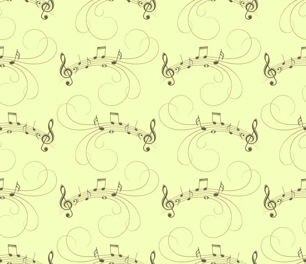 Fondo Sin Fisuras Con Notas Musicales — Vector de stock