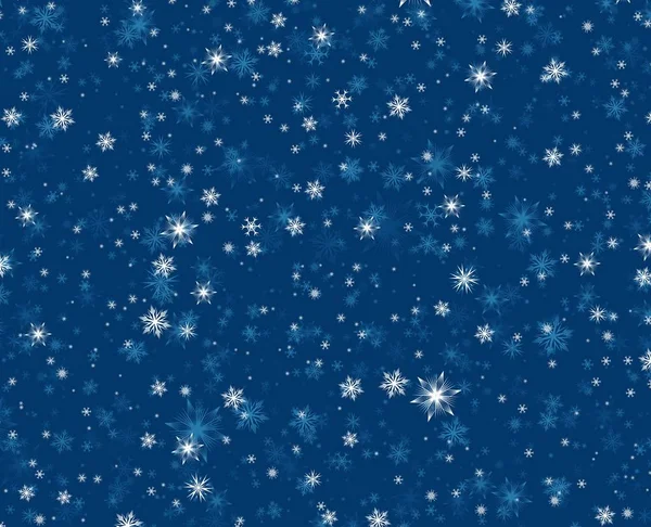 Modré Pozadí Zimní Sněžení — Stockový vektor
