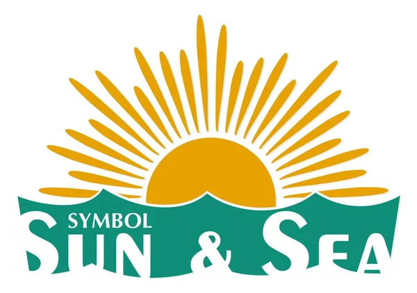 Symbol För Solen Och Havet — Stock vektor