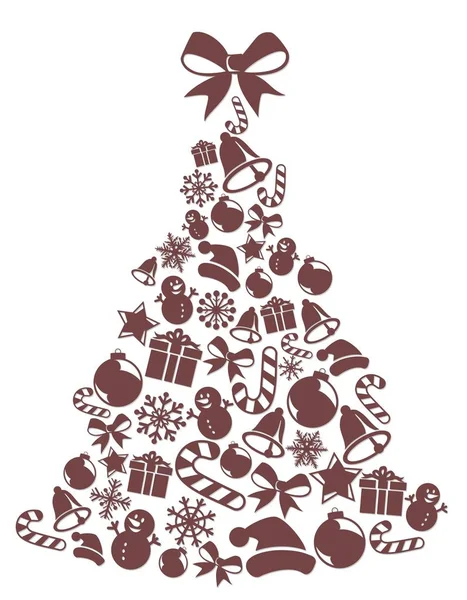 Eine Grußkarte Mit Einem Weihnachtsbaum — Stockvektor