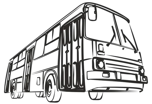 Boceto Del Gran Autobús Pasajeros — Vector de stock