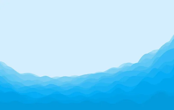 Морской Пейзаж Синей Большой Волной — стоковый вектор