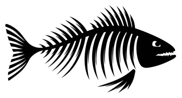 Skeleton Predatory Sea Fish — Stock Vector