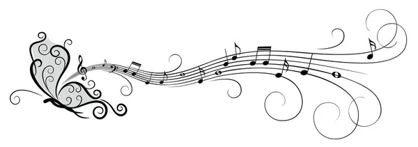 Символ Метелика Музичними Нотами — стоковий вектор