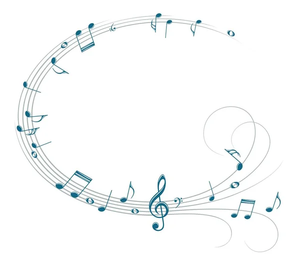 Marco Con Notas Musicales — Vector de stock