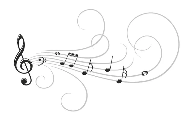 Símbolo Con Notas Musicales — Vector de stock