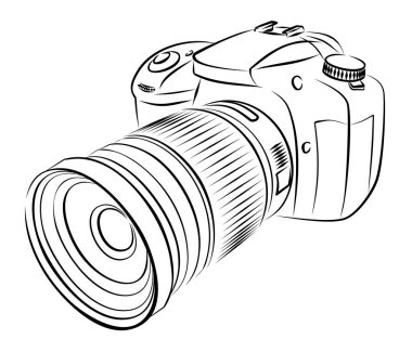 Dijital fotoğraf makinesi bir kroki.