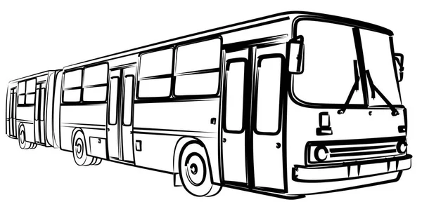 Boceto Del Gran Autobús Pasajeros — Vector de stock