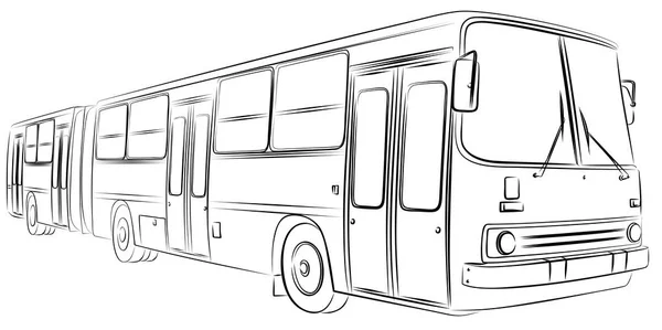 Boceto Del Gran Autobús Pasajeros — Vector de stock