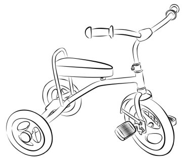 Sketch of children bicycle. clipart