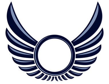 Yuvarlak sembolü kanatlı bir kuş.