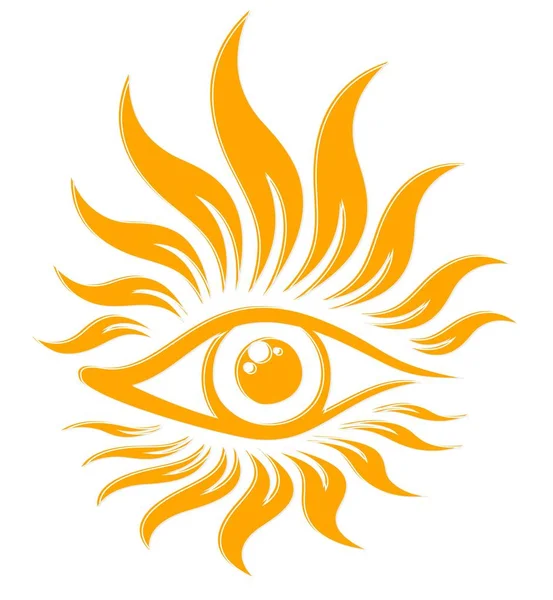 Symbol Slunce Paprsky Oko — Stockový vektor