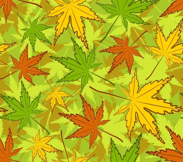 Ein Nahtloser Hintergrund Mit Herbstlichen Ahornblättern — Stockvektor