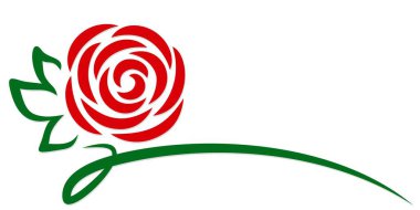 Kırmızı çiçek sembolü.