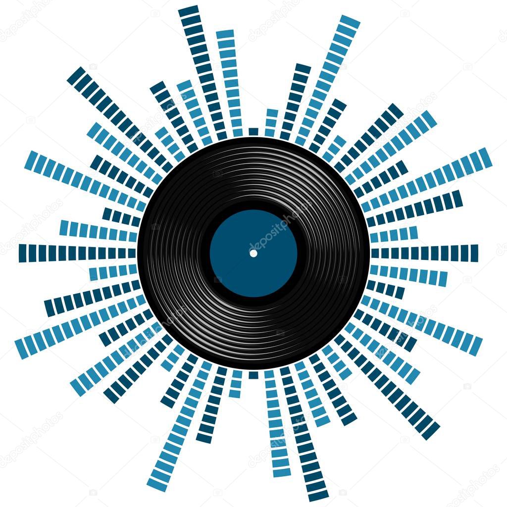 Sound scale with vinyl record.